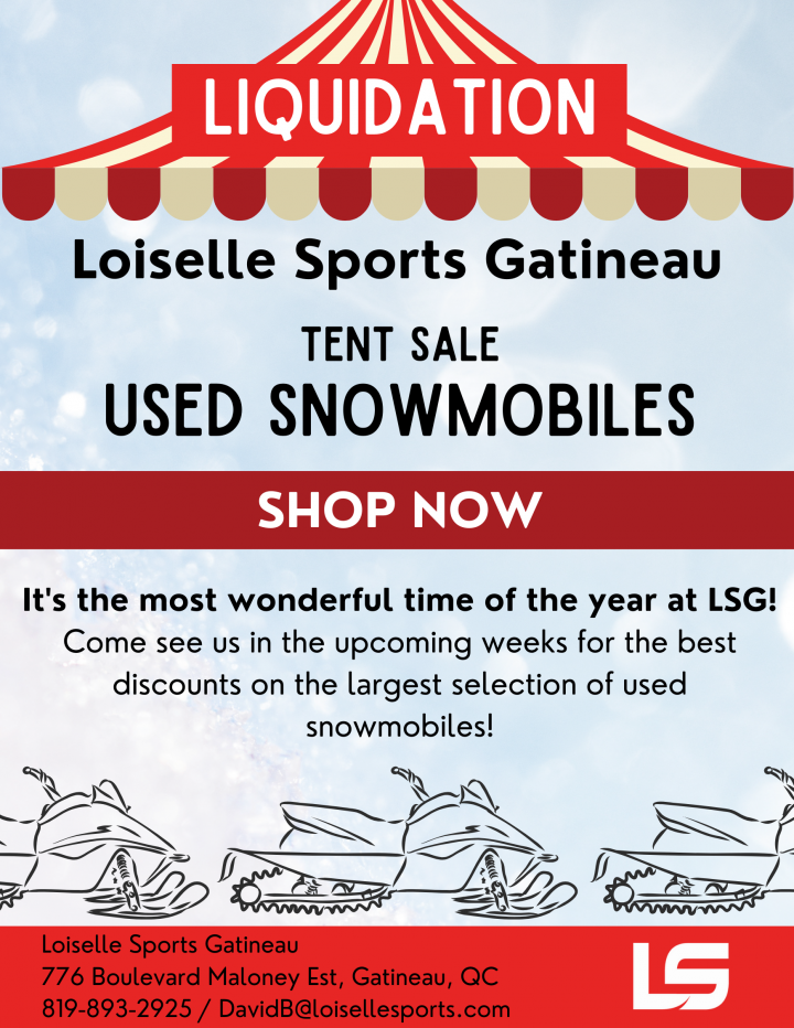 LIQUIDATION – Tent Sale – Used Snowmobiles